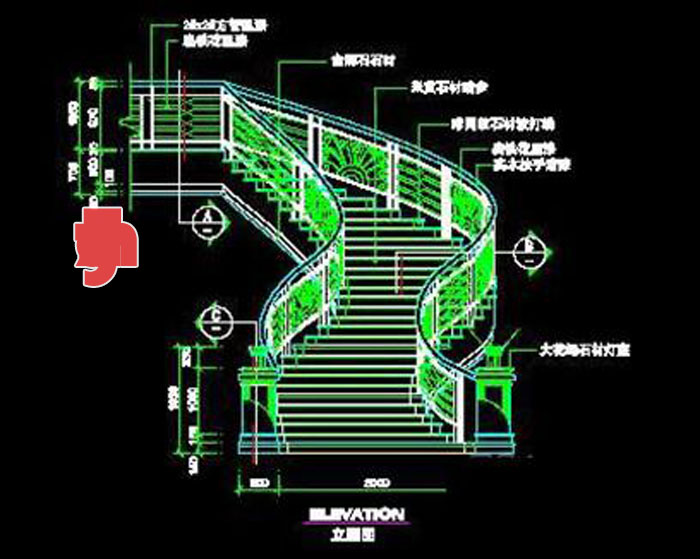 Stairs Cad block and details Download 01